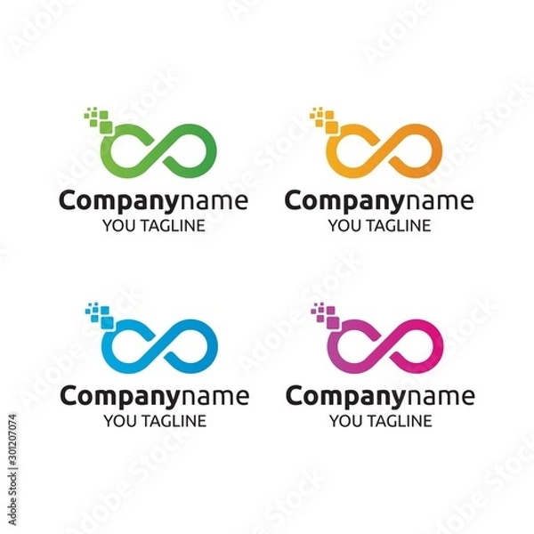 Fototapeta Endless Infinity logo design minimalist and modern