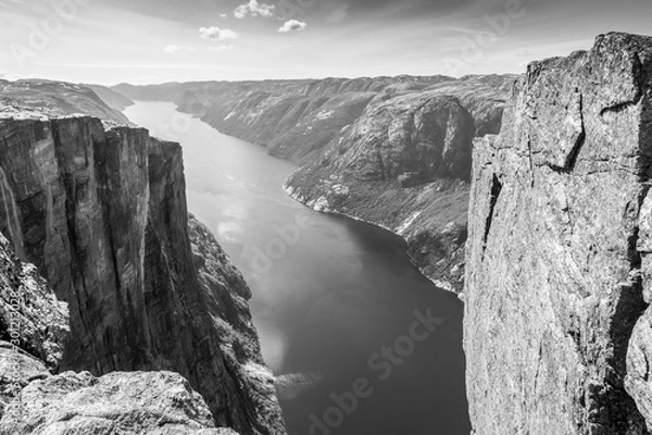 Fototapeta Kejrag Lysefjord View Black and White