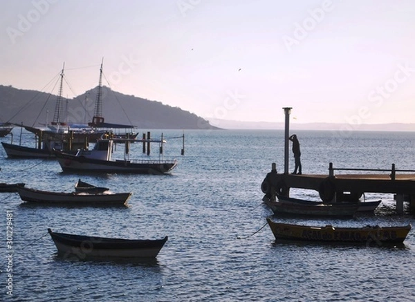 Obraz boat at sunset