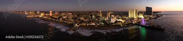 Fototapeta Drone view on the Atlantic City Skyline