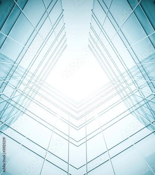 Fototapeta abstract illustration of glass frame building skyscrapers