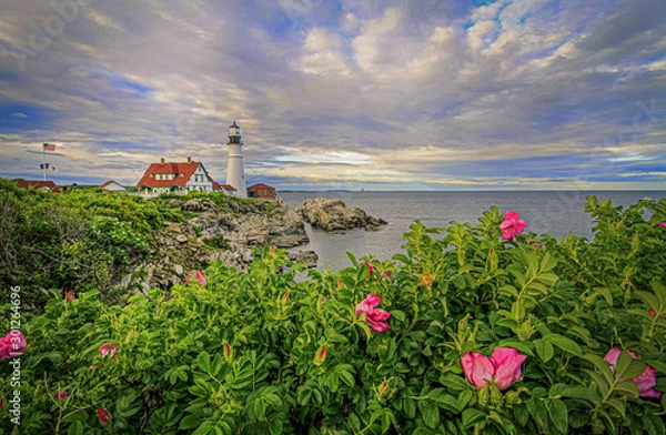 Obraz Lighthouse overlooking Portland Harbor