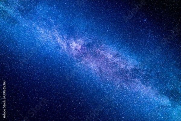 Obraz Gwiazdy i galaktyki z widokiem na nocne niebo.