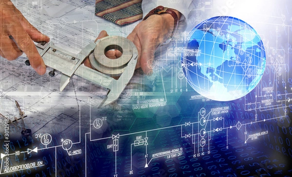 Fototapeta iengineering idea for newest industrial technology