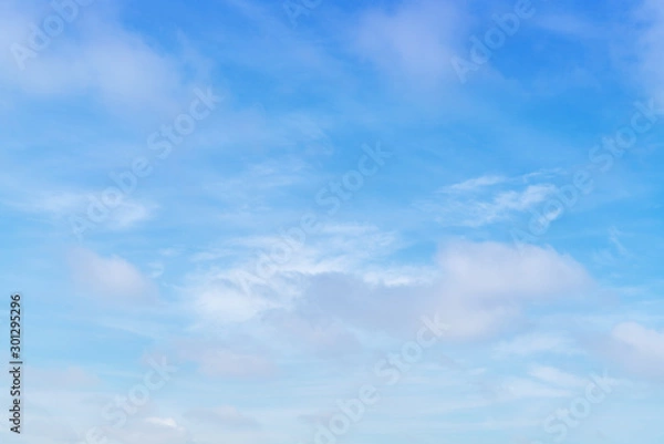 Obraz White cloud and blue sky background with copy space