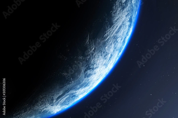 Fototapeta Earth planet with viewed from space , 3d render of planet Earth, elements of this image provided by NASA