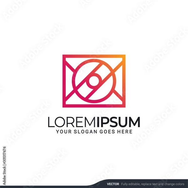 Fototapeta Modern geometric abstract logo design. Editable symbol Vector illustration