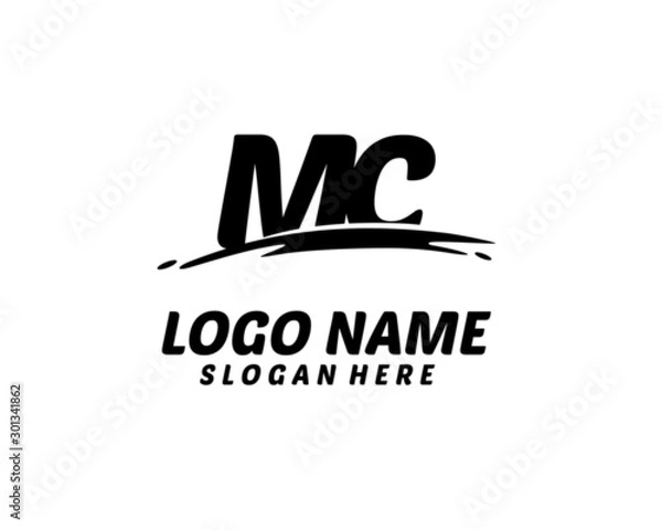 Obraz MC Initial with splash logo vector
