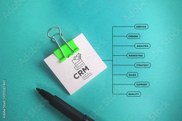 Fototapeta CRM - Customer Relationship Managament - icon with keywords