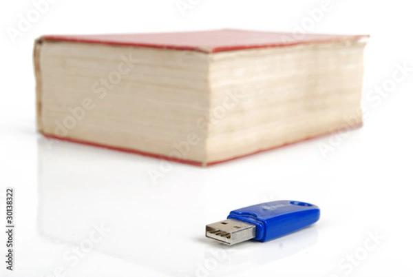 Fototapeta USB flash disk and dictionary