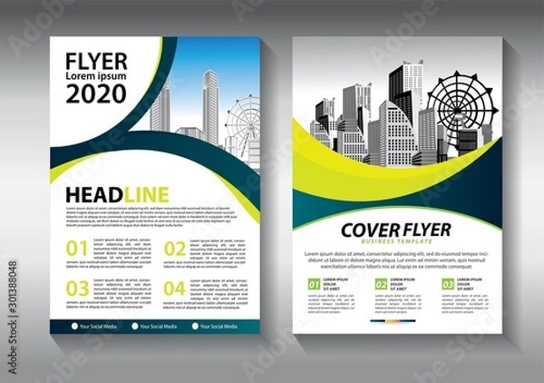 Fototapeta Business abstract vector template. Brochure design, cover modern layout, annual report, poster, flyer in A4 with colorful triangles, geometric shapes for tech, science, market with light background