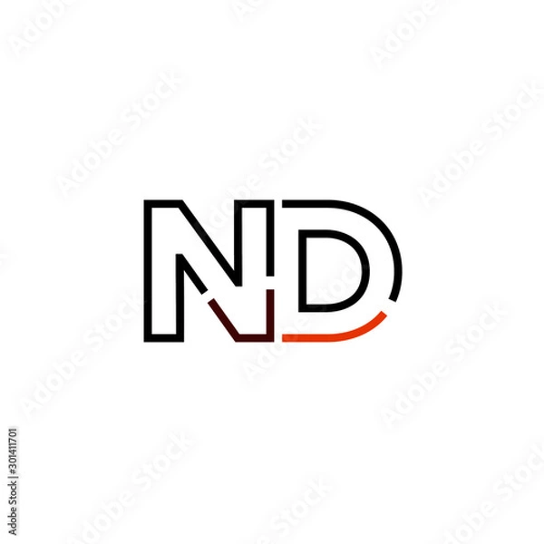 Fototapeta Letter ND logo icon design template elements