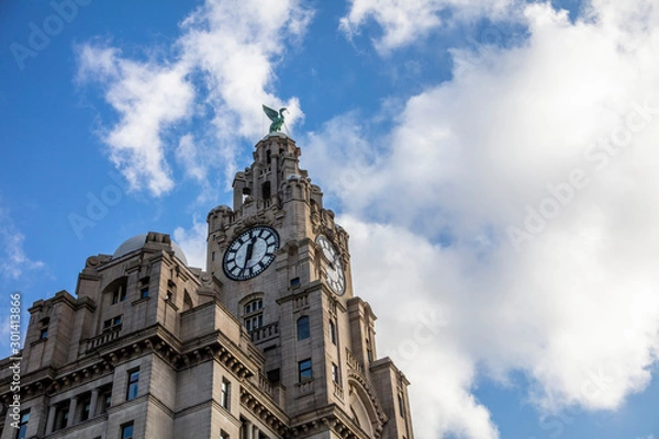 Obraz View of the iconic Royal Liver Building in Liverpool, UK