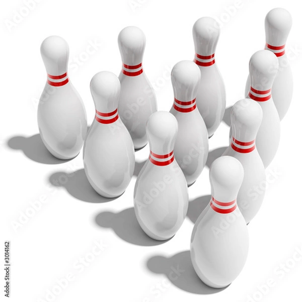 Obraz ten bowling pins in triangle