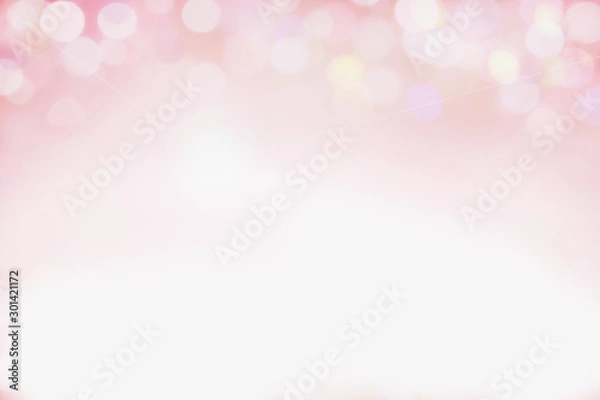 Fototapeta Beautiful pink bokeh background perfect for Valentines Day or Wedding Invitations. Free space for text. 