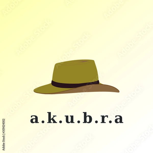 Fototapeta akubra hat simple flat vector illustration