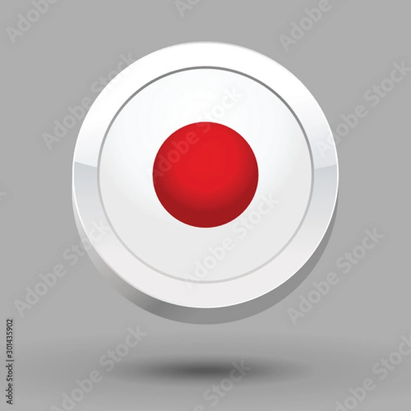 Obraz Japan flag in 3D circle frame