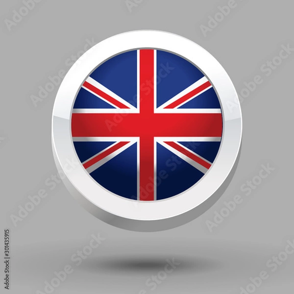 Obraz United Kingdom flag in 3D circle frame