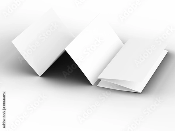 Fototapeta Brochure in A4 format folded to three - mockup. 3d illustration