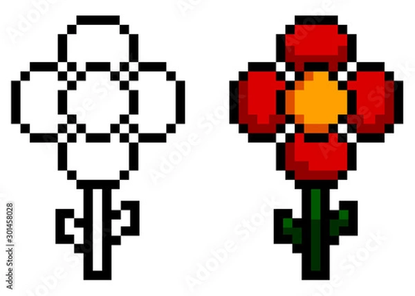 Fototapeta Flower pixel