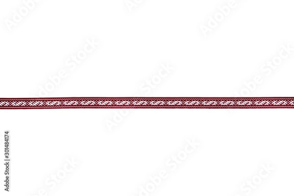 Fototapeta Ribbon with Latvian traditional, historical ornaments called Zalktis grass snake) in latvian. Grass snake's sign symbolizes wisdom and science. 