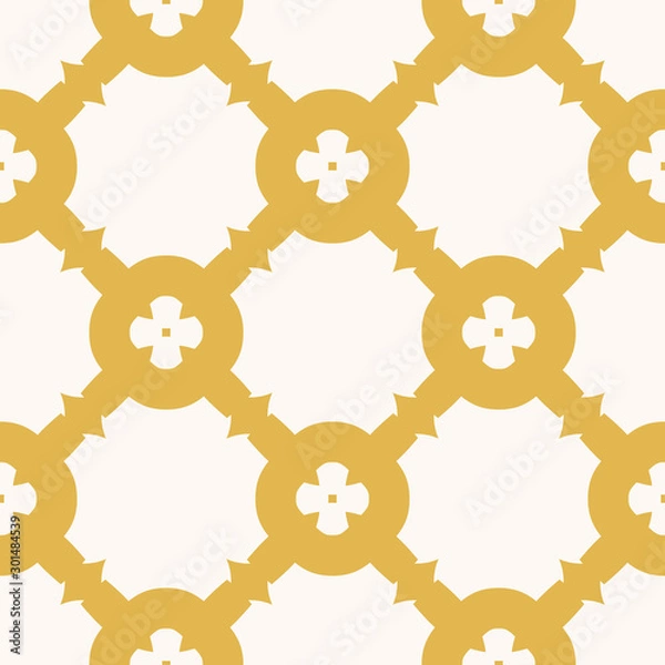 Fototapeta Vector geometric floral texture. Abstract yellow and white seamless pattern