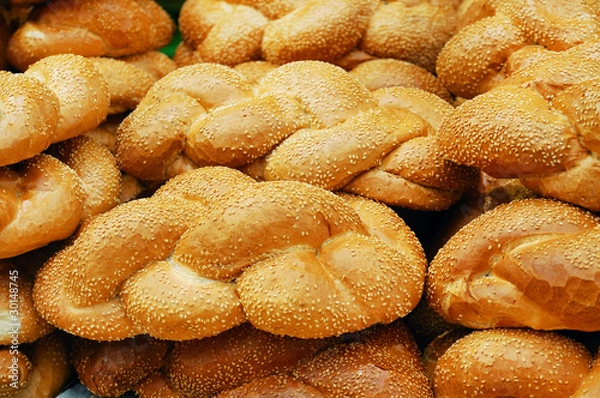 Fototapeta Loafs of challah bread