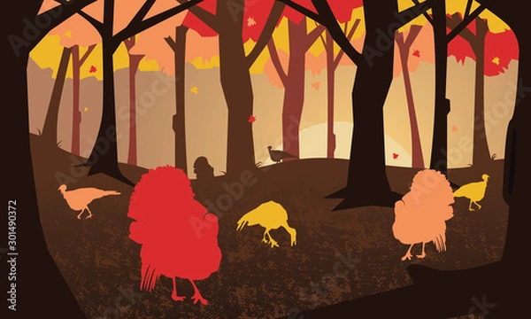 Obraz Wild Turkey on the Forest Floor