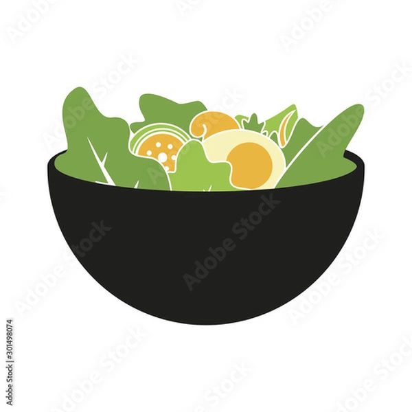 Obraz Healthy rice bowl salad vegetable vector