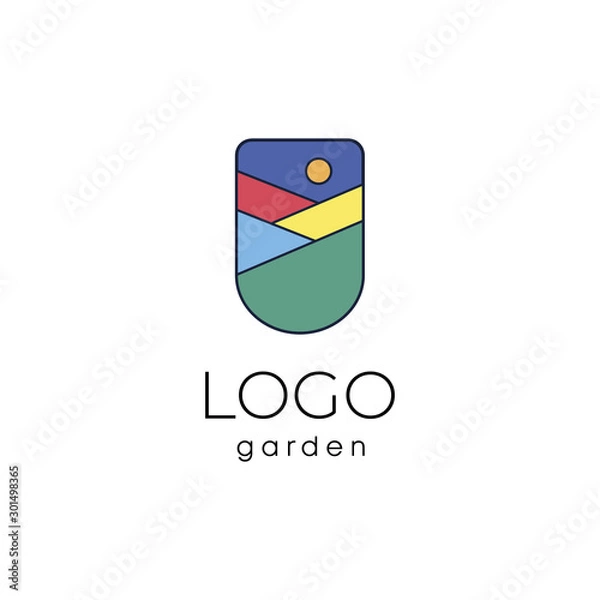 Obraz Colorful garden badge logo
