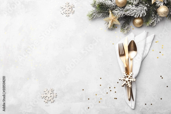 Obraz Christmas or new year table setting