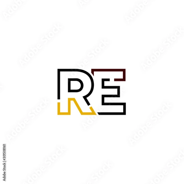 Obraz Letter RE logo icon design template elements
