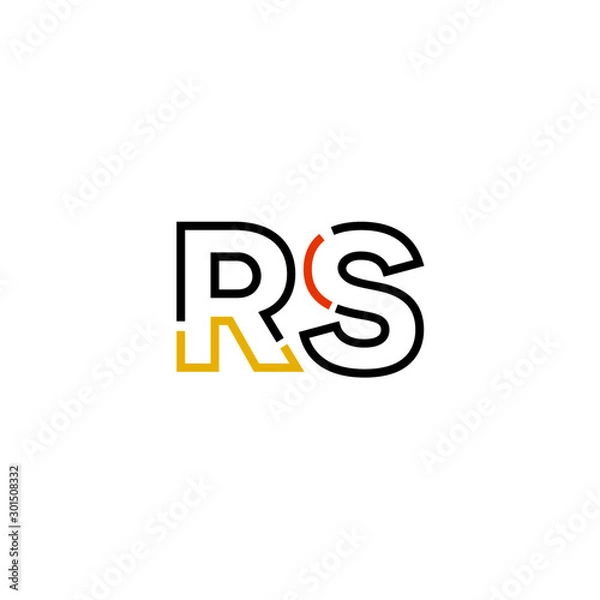 Fototapeta Letter RS logo icon design template elements