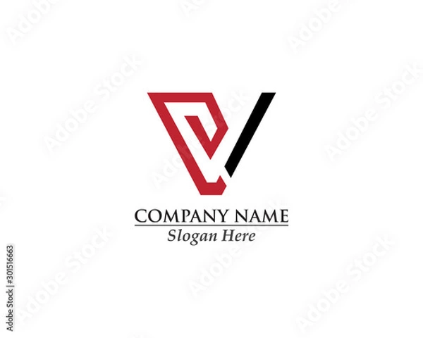 Fototapeta V Letter Logo Business Template Vector design
