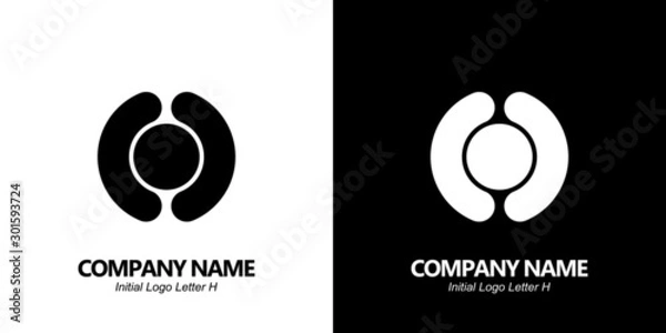 Fototapeta Initial letter H logo vector design template. Initial H minimalist logo template vector.