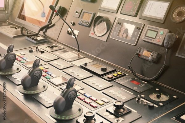 Obraz ship captain bridge, remote control