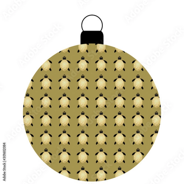 Obraz Weihnachtskugel gold, Schildrötenmuster