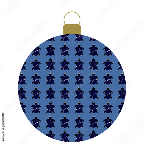 Obraz Weihnachtskugel blau, Schildrötenmuster