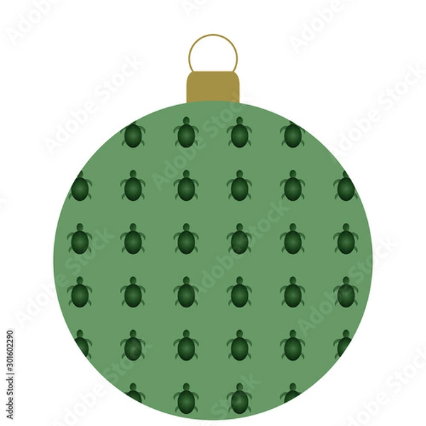 Obraz Weihnachtskugel grün, Schildrötenmuster
