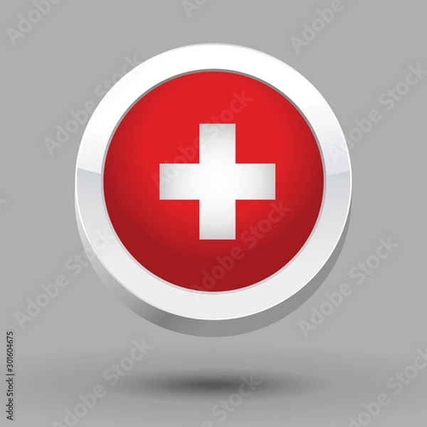Obraz Switzerland flag in 3D circle frame