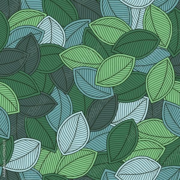 Obraz Beautiful spring leaves seamless pattern