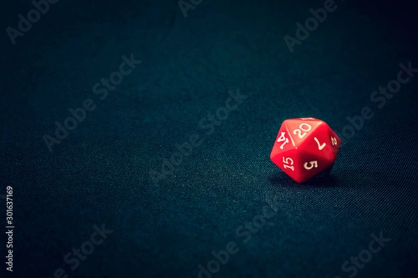 Obraz 20 sided red die for games 