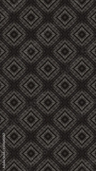 Fototapeta Abstract geometric flower design. Repeated seamless pattern for textile, wallpaper, wrapping paper, prints, surface design, inlay, parquet, web background or another accent etc