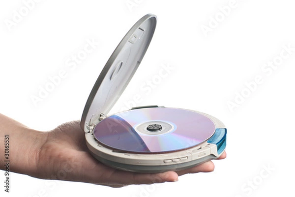 Fototapeta Hand with CD-player.