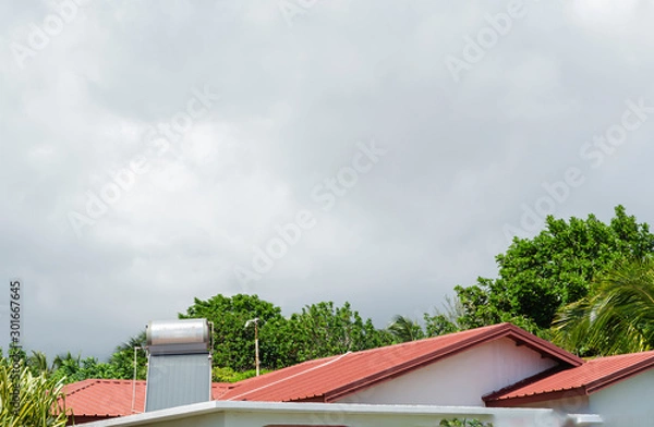 Fototapeta Solar Water Heater On Rooftop