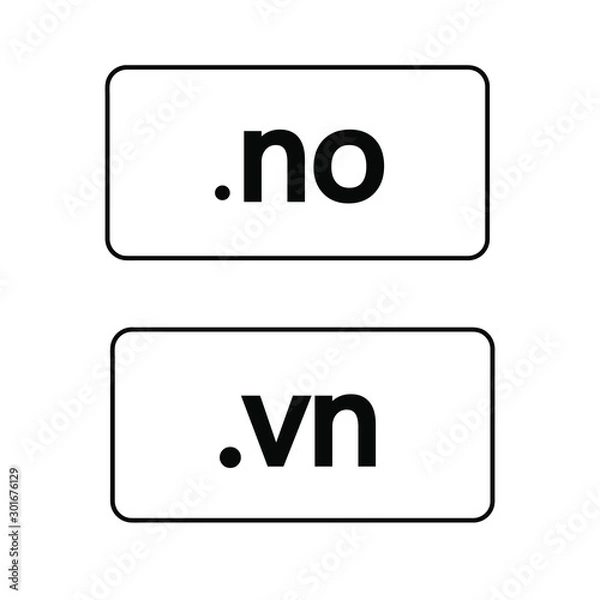 Fototapeta Set of simple icons with Norway domain and Wetnam domain