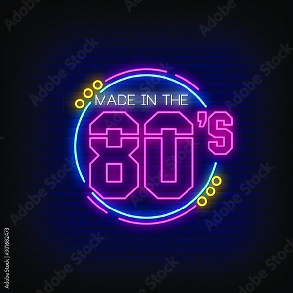 Fototapeta Back to the 80's Neon Signs Style Text Vector