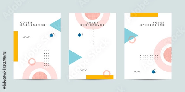 Fototapeta Covers with trendy minimal design. Cool geometric backgrounds for your design. Applicable for Banners, Placards, Posters, Flyers etc. Eps10 vector template.	