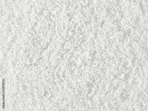 Fototapeta Coconut flakes white. Top view. Texture and background.
