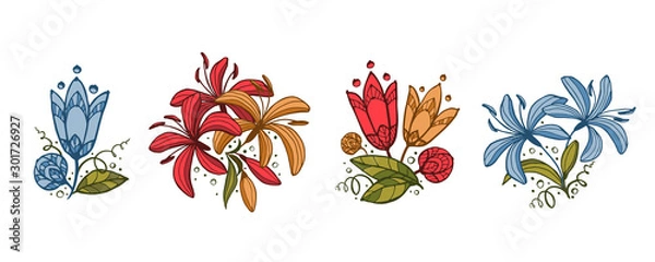 Obraz Set of floral compositions.